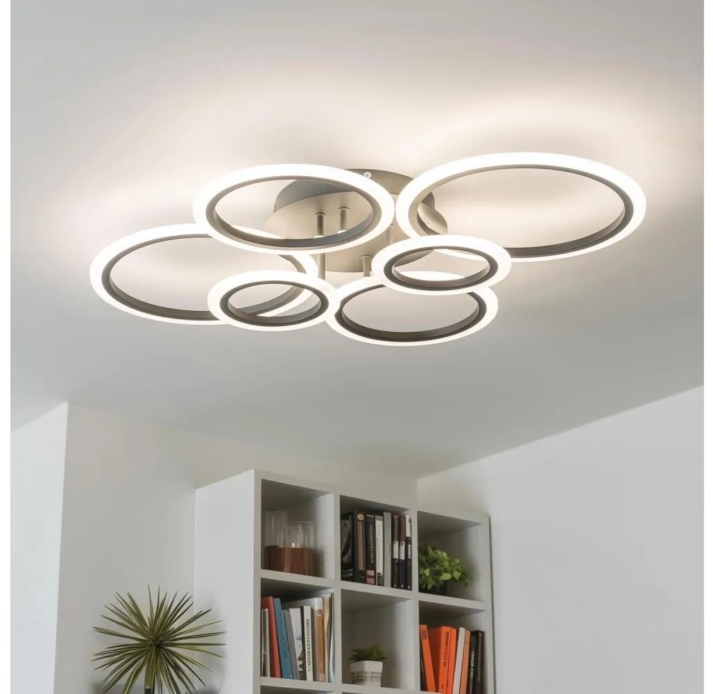 Brilagi Brilagi-LED Stmívatelný přisazený lustr ORBITS LED/85W/230V 3000-6500K antr + DO BG0795 Brilagi Brilagi-LED Stmívatelný přisazený lustr ORBITS LED/85W/230V 3000-6500K antr + DO BG0795