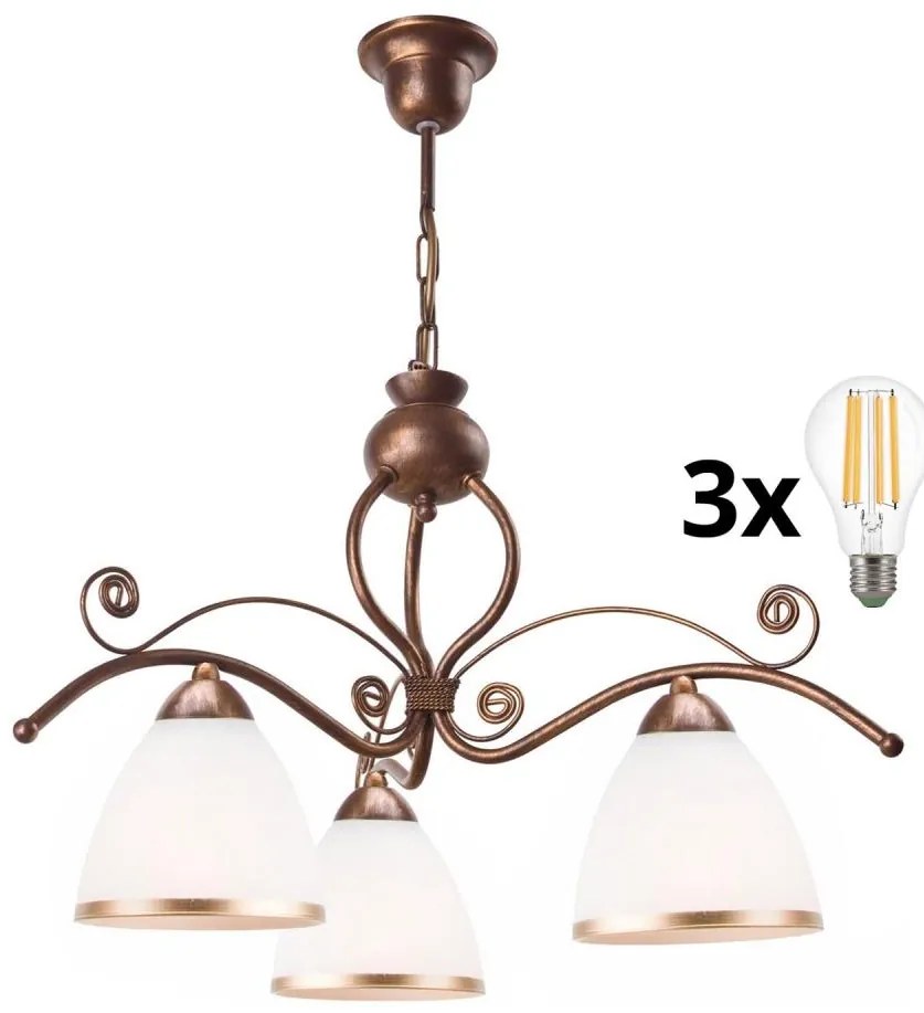 Brilagi Brilagi - LED Lustr na řetězu ANTICO 3xE27/60W/230V bronz patina BG0727