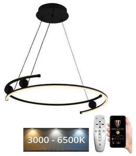 NEDES LED Stmívatelný lustr na lanku LED/50W/230V 3000-6500K + dálkové ovládání ND3580