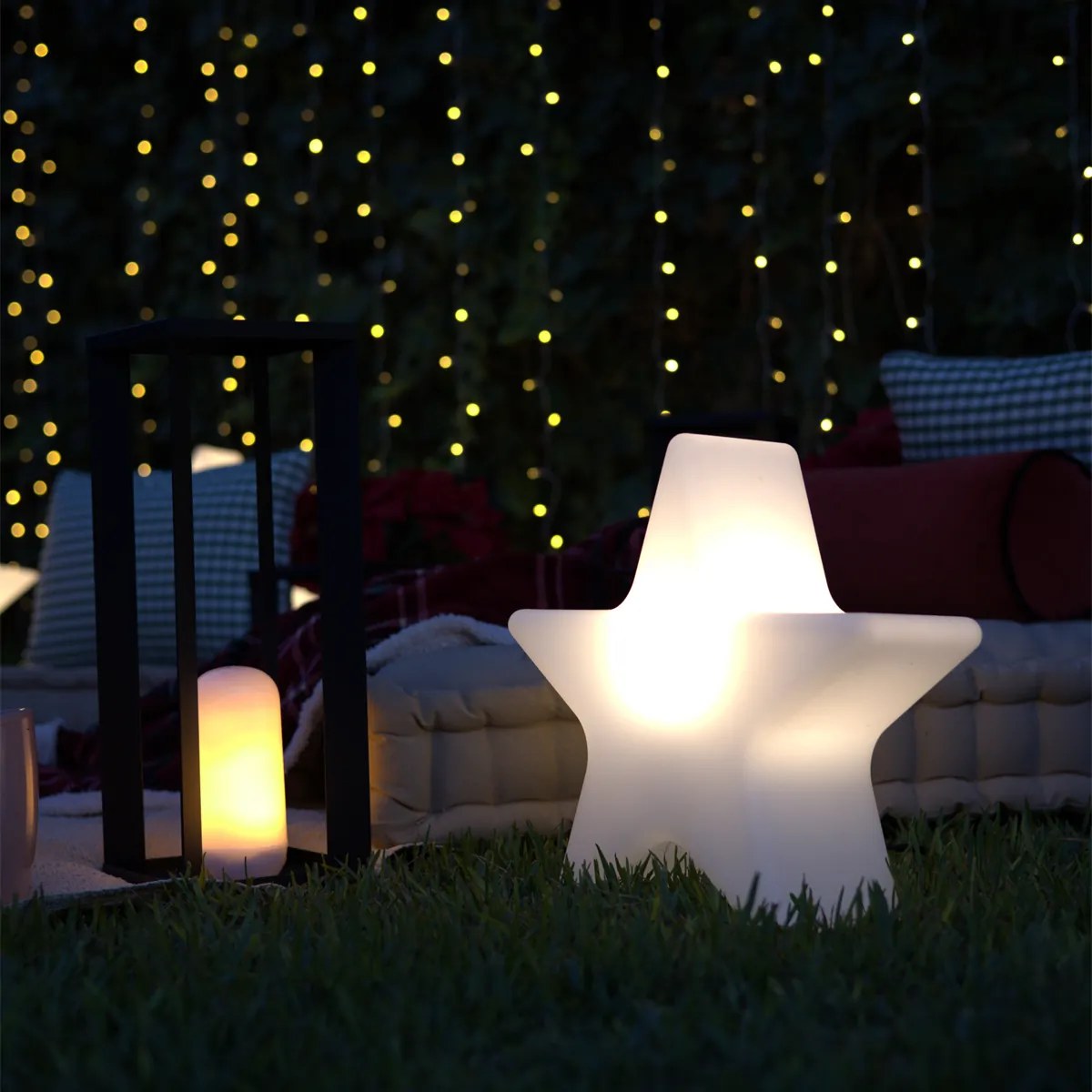 Karácsonyi állólámpa fehér 60 cm, újratölthető RGBW LED-del - Nova