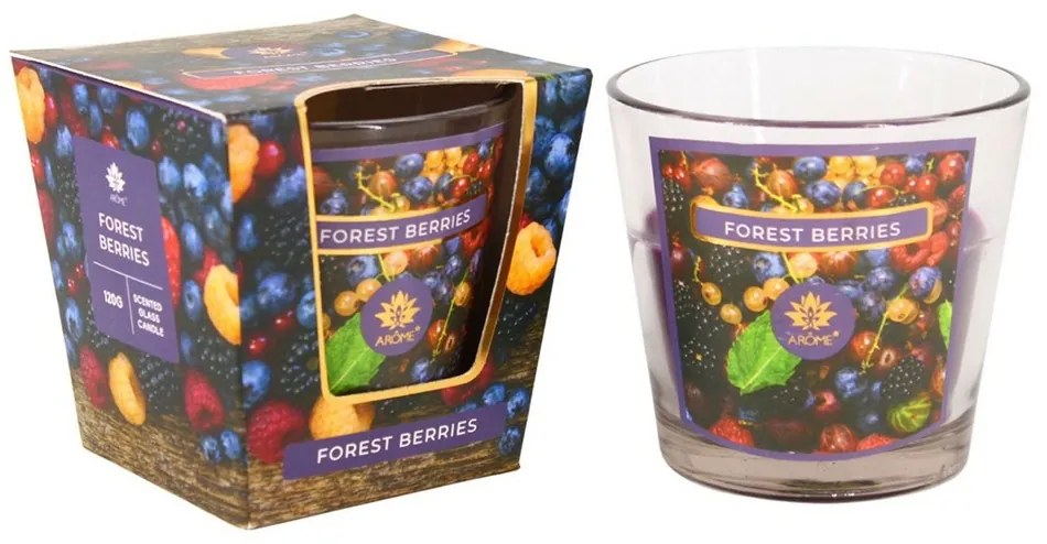 Arome Forest Berries Illatgyertya üvegben, 120 g