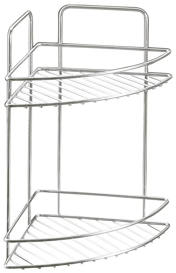 Fényes ezüstszínű acél fürdőszobai polc Luxy  Metaltex