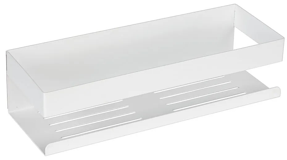 Matt fehér öntapadós rozsdamentes acél Turbo-Loc fürdőszobai polc Genova  Wenko