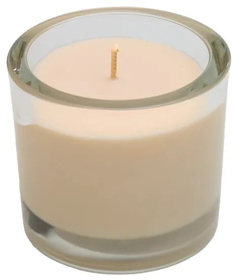 Üveggyertya MINNESOTA PEZSGŐ SZÍNŰ 9 cm krémszínű