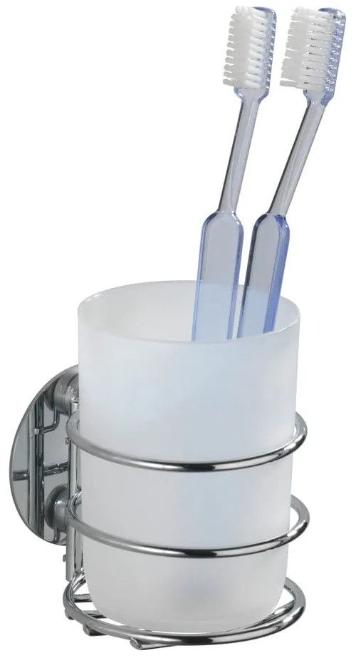 Fehér öntapadós rozsdamentes acél fogkefetartó pohár  Wenko