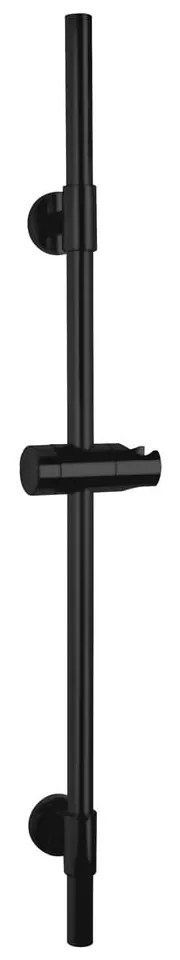 Fekete fali rozsdamentes acél zuhanytartó 66 cm Basic  Wenko