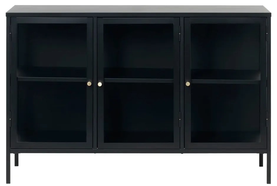 Fekete fém tálalószekrény 132x85 cm Carmel  Unique Furniture