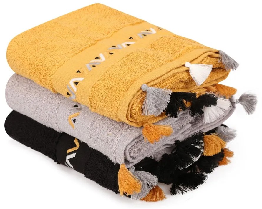 Frottír pamut törölköző szett 3 db-os 50x90 cm Asorti  Foutastic