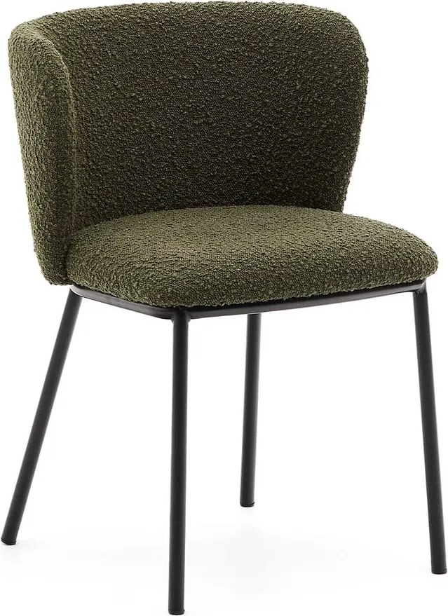 Zöld kárpitozott étkezőfotel Ciselia  Kave Home