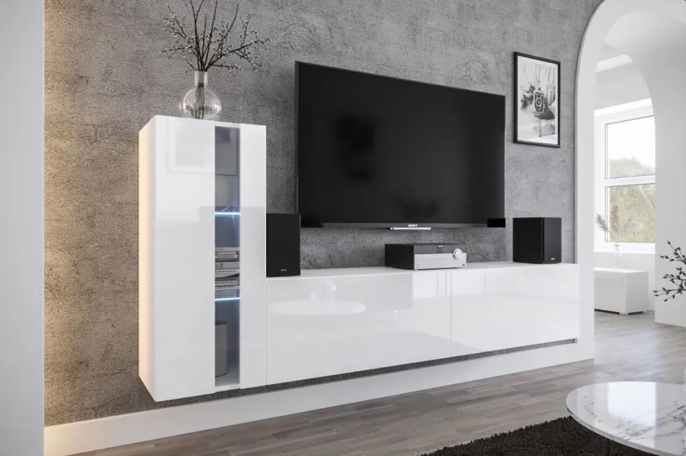 Prince Concept 45 nappali bútor szett magasfényű fehér (219cm)