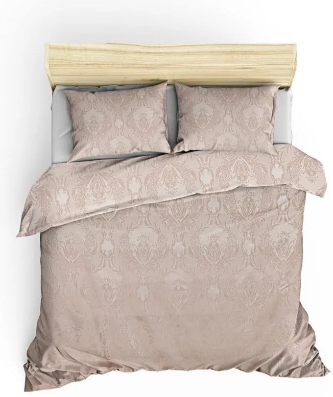 Bézs damaszt ágytakaró és párnahuzat szett 240x260 cm Beste  Mijolnir