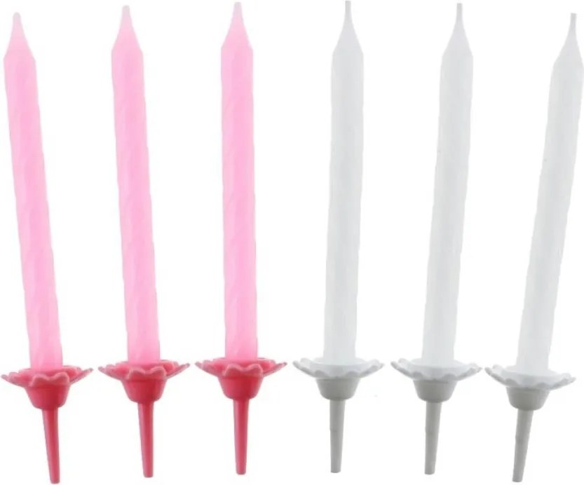 Rózsaszín Pattern 4 tortagyertya, gyertya szett