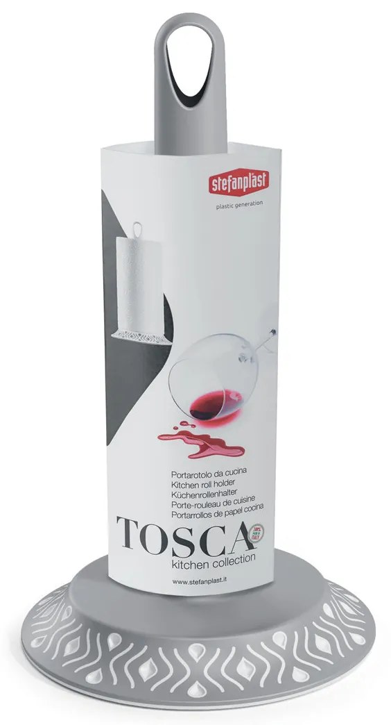 STEFANPLAST Tosca konyhai törülközőtartó, fehér/szürke