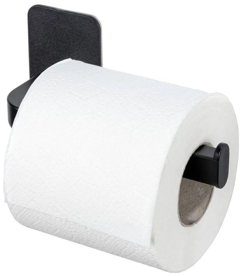 Fekete öntapadós műanyag WC-papír tartó Parma  Allstar