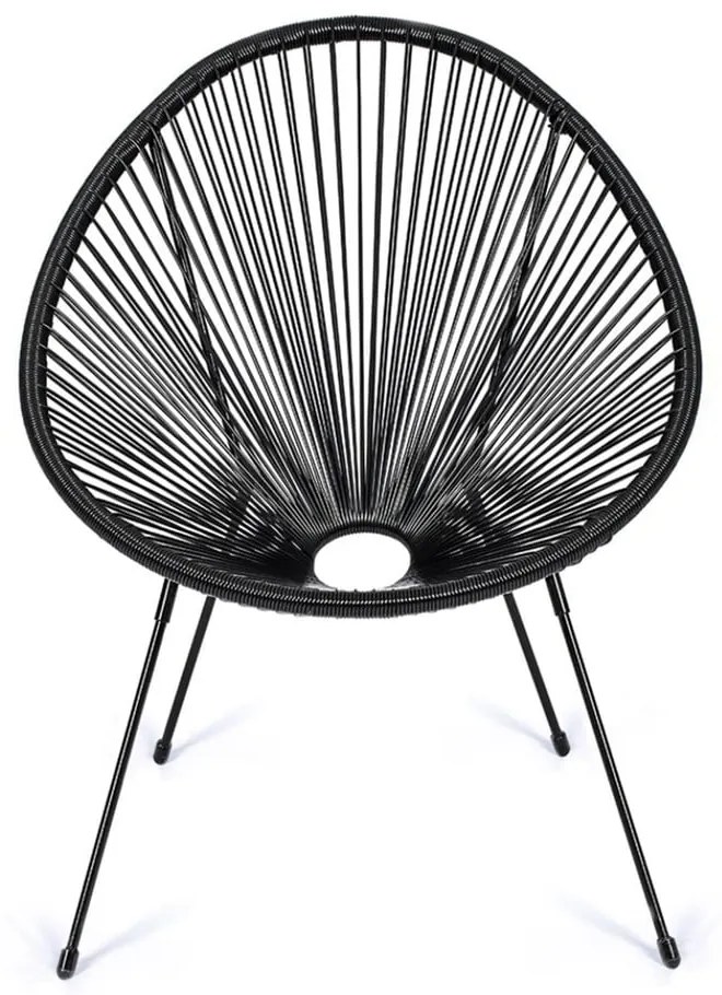 Fekete fém-műanyag kerti fotel Avocado Comfort  Bonami Selection