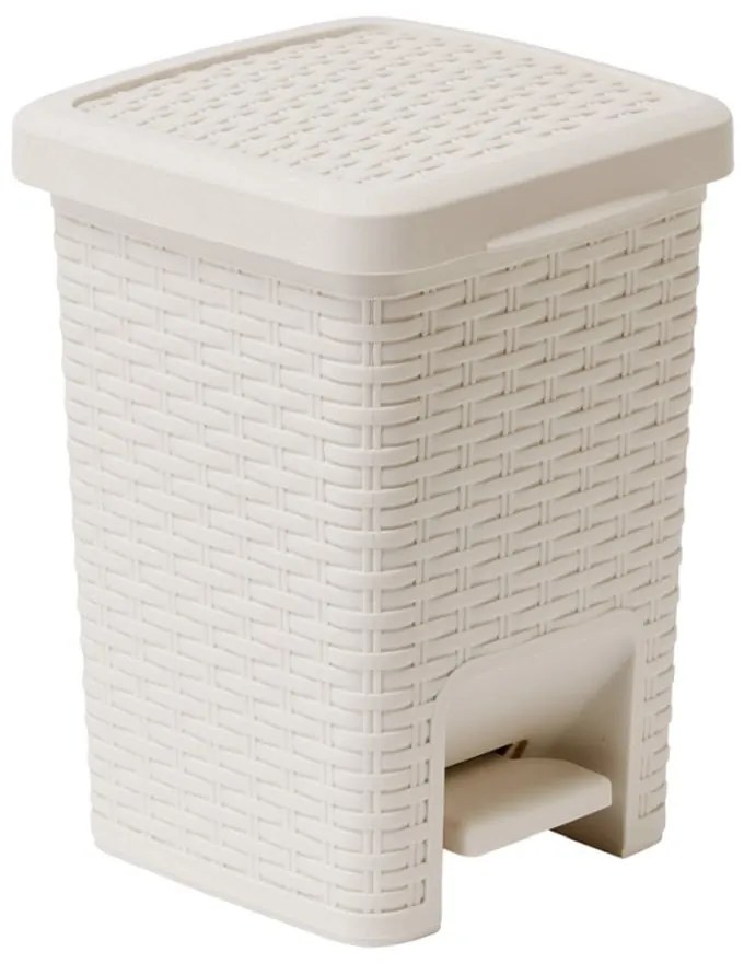 Rattan Pedal Bin Calico krémszínű fürdőszobai pedálos szemetes, 6 l - Addis