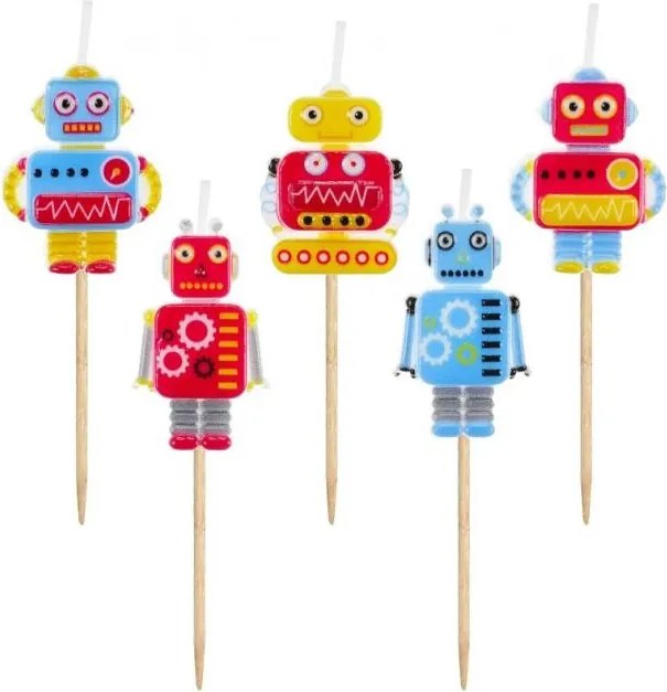 Robot Future tortagyertya, gyertya szett 5 db-os