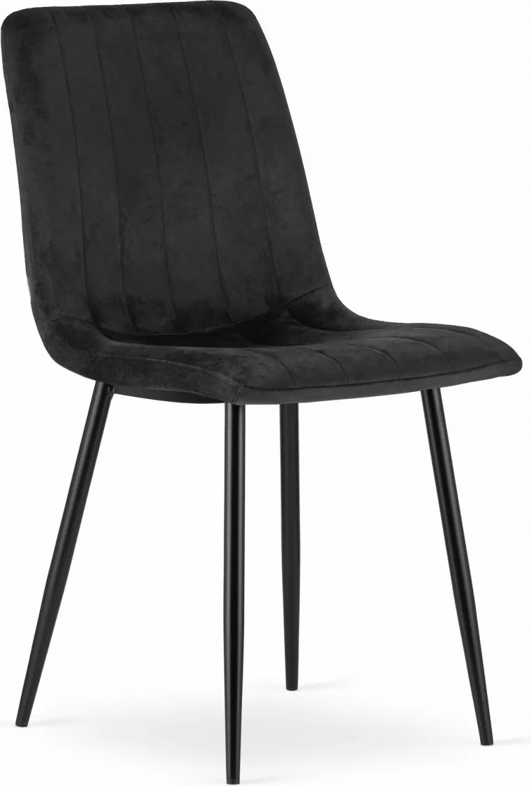 Akció Fekete bársony szék LAVA fekete lábakkal II. osztály