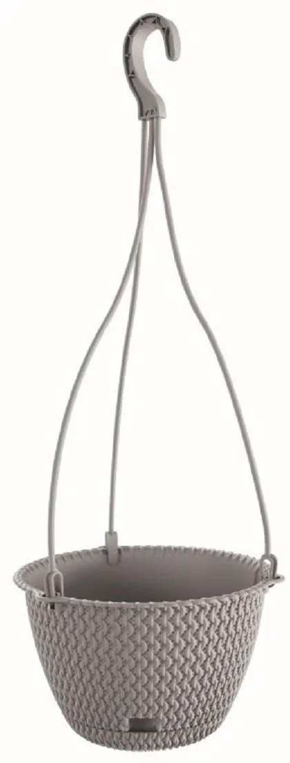 PROSPERPLAST Függő virágcserép SPLOFY ROUND W szürke kő 23cm