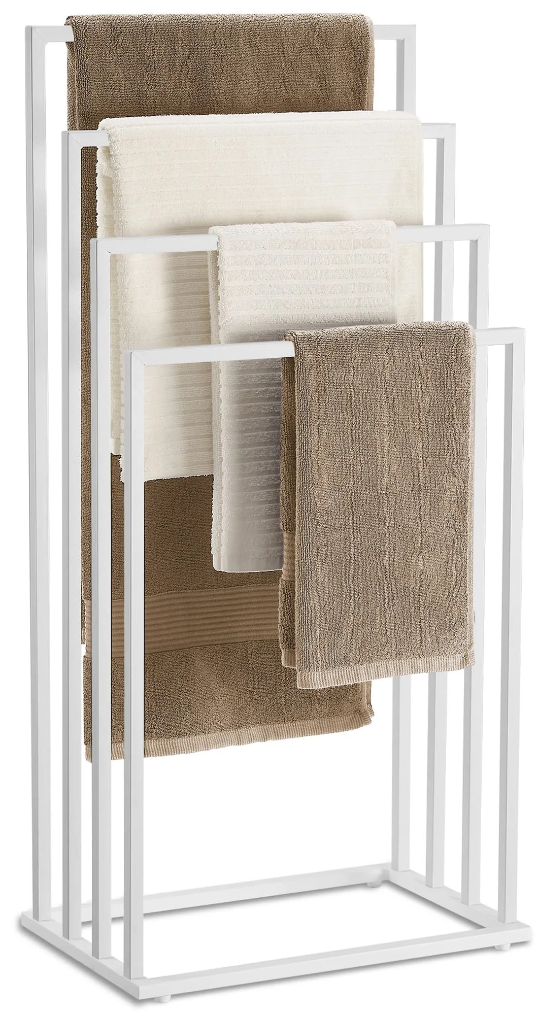 Törölközőtartó LINESTRO fém 4 karral 93x45cm, fehér