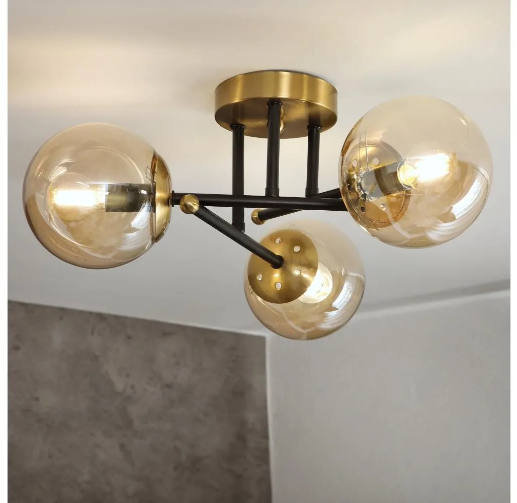 Brilagi - Felületre szerelt MALIVA csillár 3xE14/15W/230V, aranyszínű