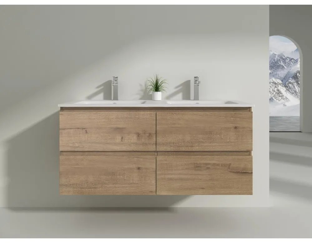 Dijon || Sonoma fürdőszoba szekrény mosdóval 120cm