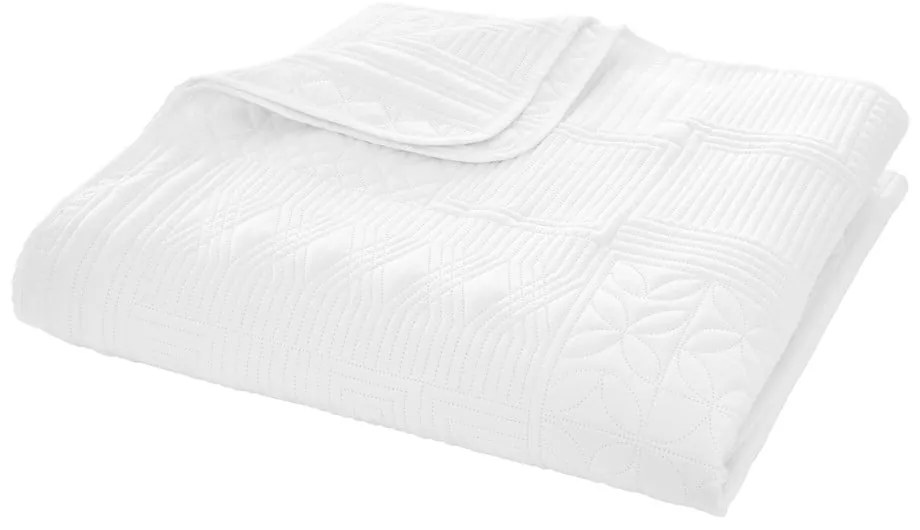 Fehér steppelt ágytakaró 220x230 cm Folkstone Geo  Catherine Lansfield