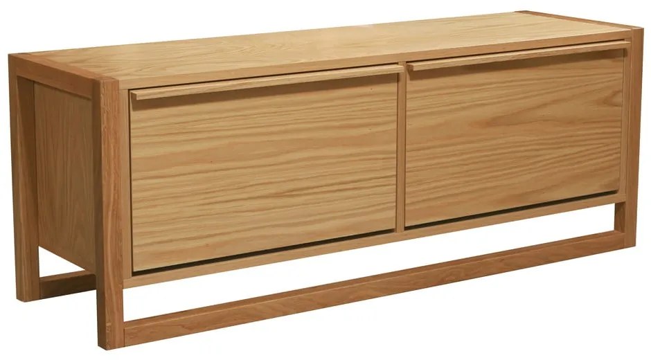 Natúr színű ülőkés billenő ajtós cipőtartó tölgyfa dekorral NewEst Woodman