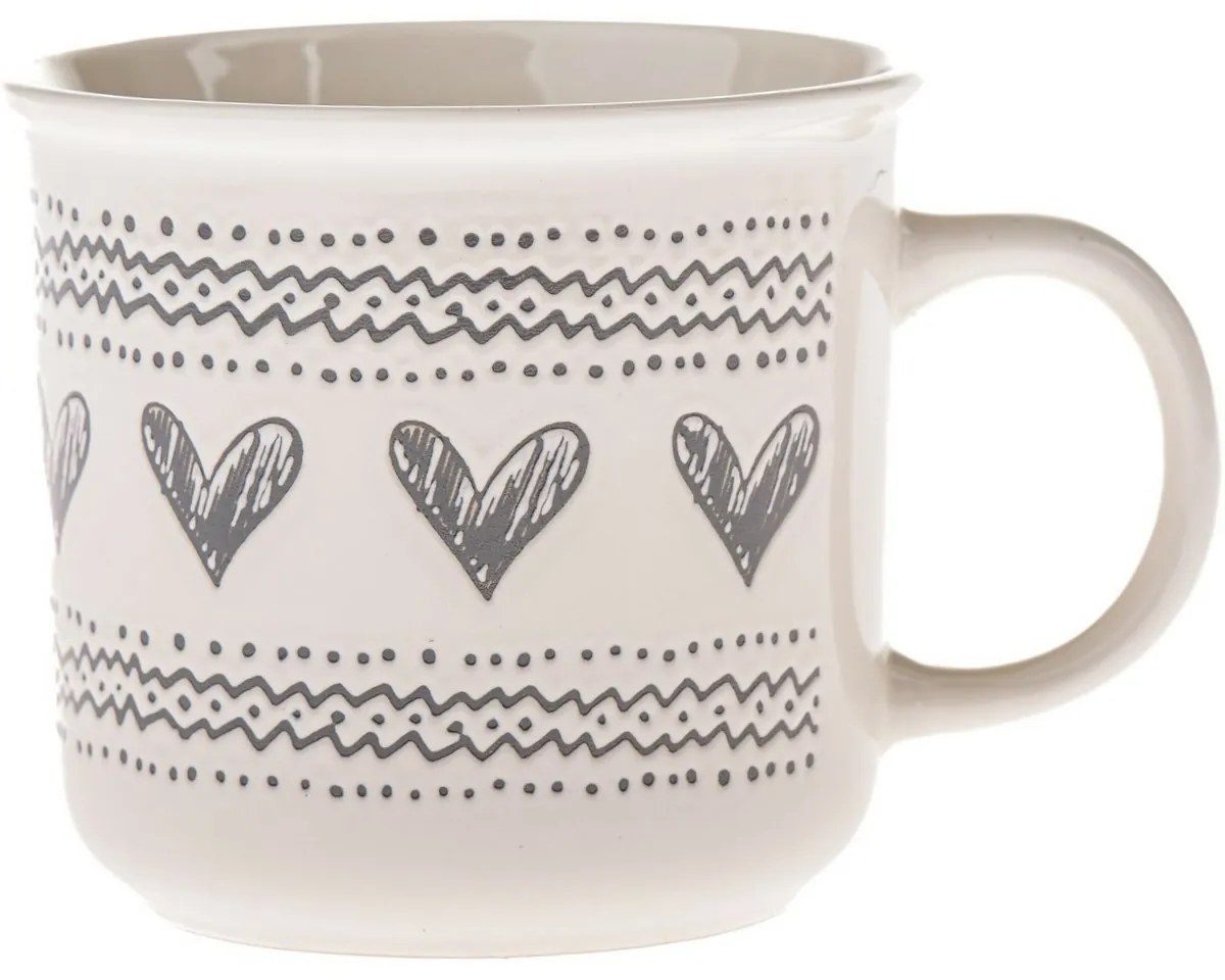 Kerámia bögre Szívek III, 450 ml