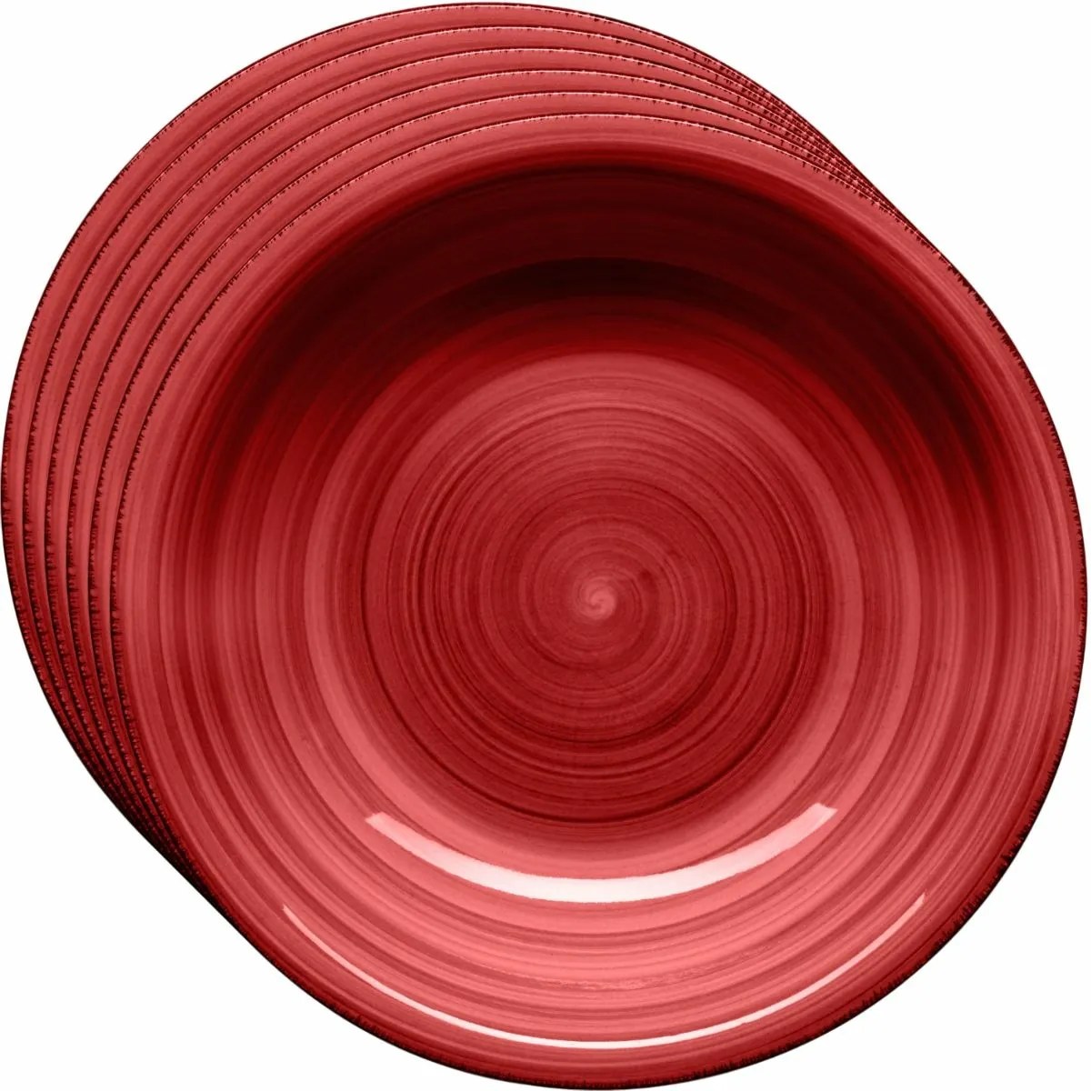 Mäser 6 db mély tányér szett Bel Tempo 21,5 cm, piros