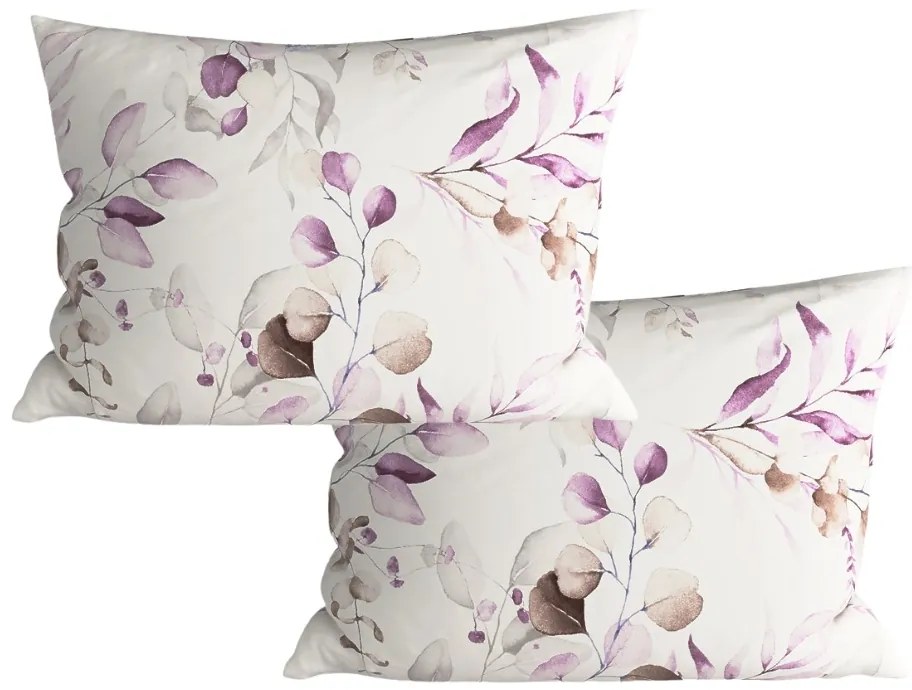 Szett 2 db díszpárnahuzat mikroszálból FLORANY 50x70 cm, fehér