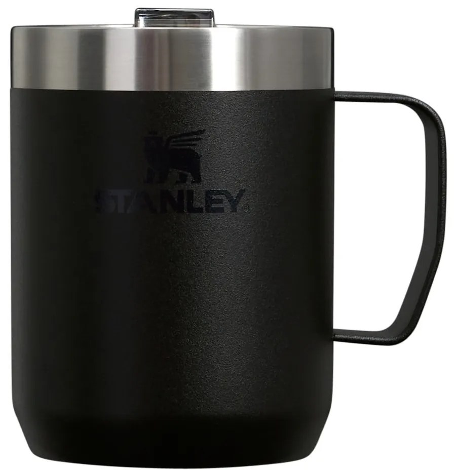 Fekete rozsdamentes acél termobögre 230 ml Stay-Hot Camp Mug Black  Stanley