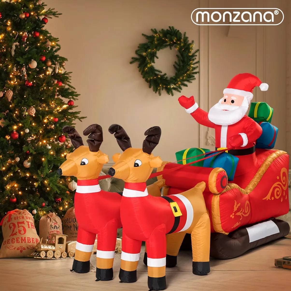 Deuba Felfújható Mikulás egy szánon