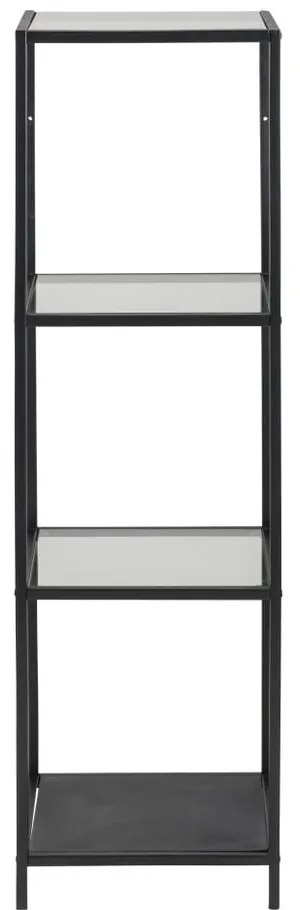 Fekete üveg polcos állvány 35x120 cm Seaford Actona