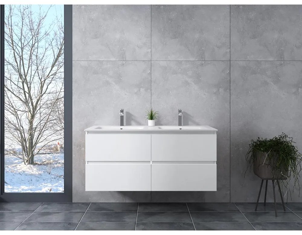 Dijon || White fürdőszoba szekrény mosdóval 120cm
