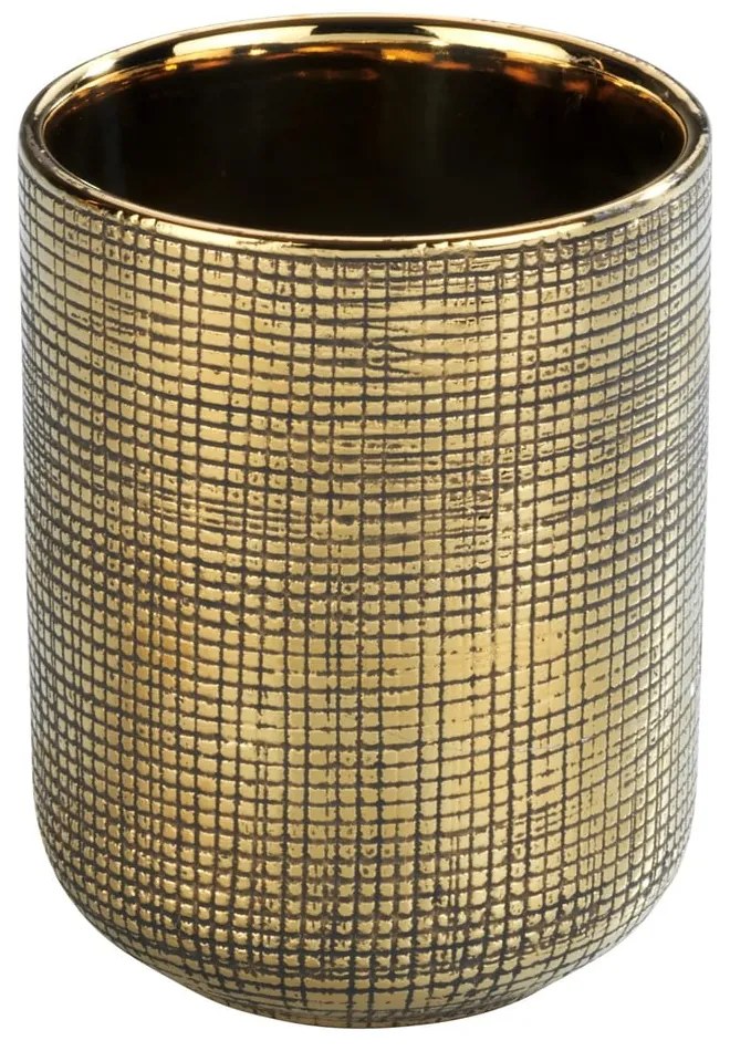 Aranyszínű kerámia fogkefetartó pohár Rivara  Wenko