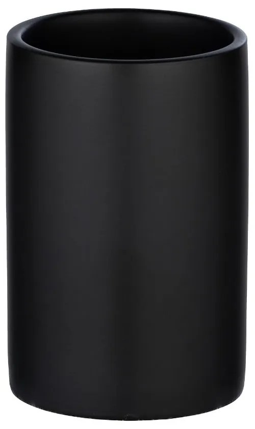 Polaris matt fekete kerámia fogkefetartó pohár - Wenko