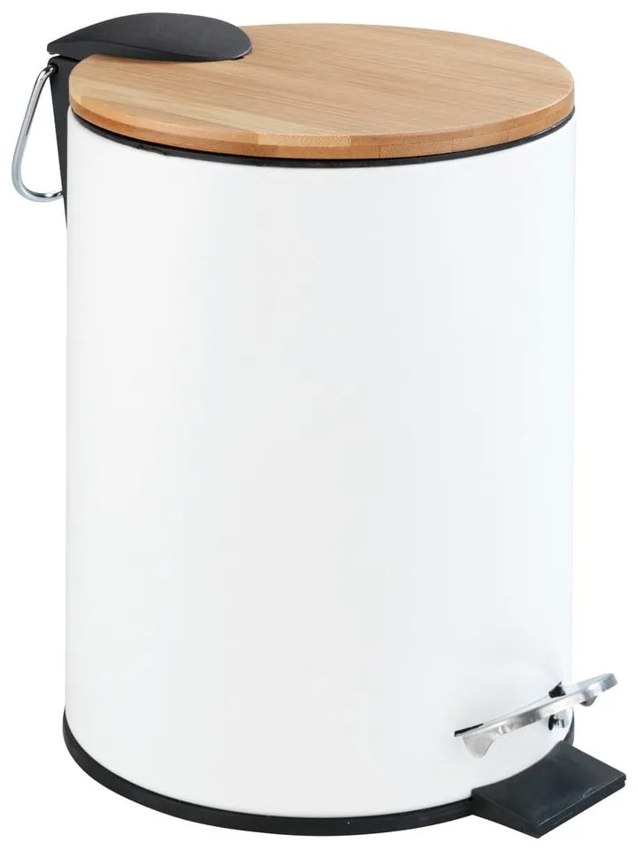 Tortona Bamboo fehér pedálos szemetes, 3 l - Wenko