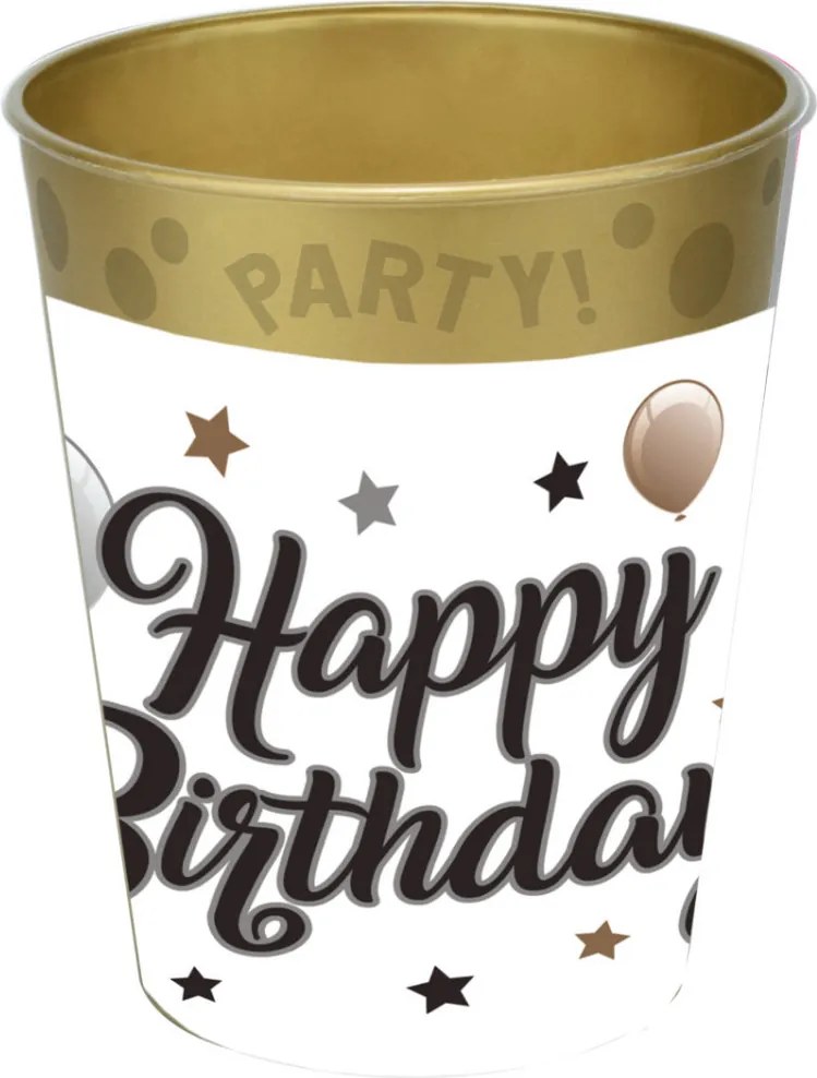 Happy Birthday Milestone micro prémium műanyag pohár 250 ml