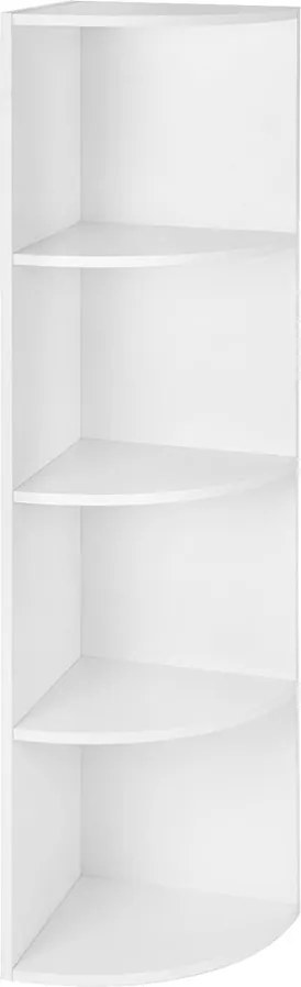 4 Szintes sarokpolc, álló tárolópolc 30 x 129,5 x 30 cm, fehér
