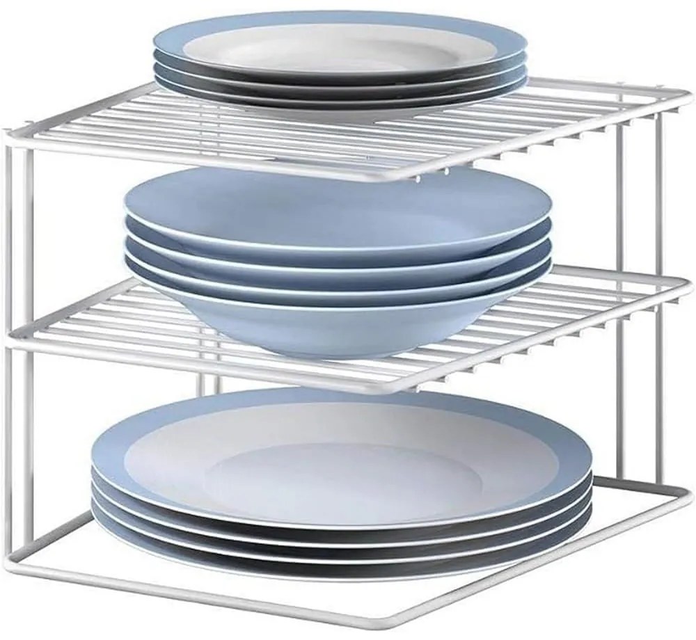 Fehér acél kiegészítő polc 25x25 cm Silos  Metaltex