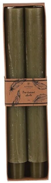 Kúpos gyertyák készlete, szent zöld, 2 db, paraffin