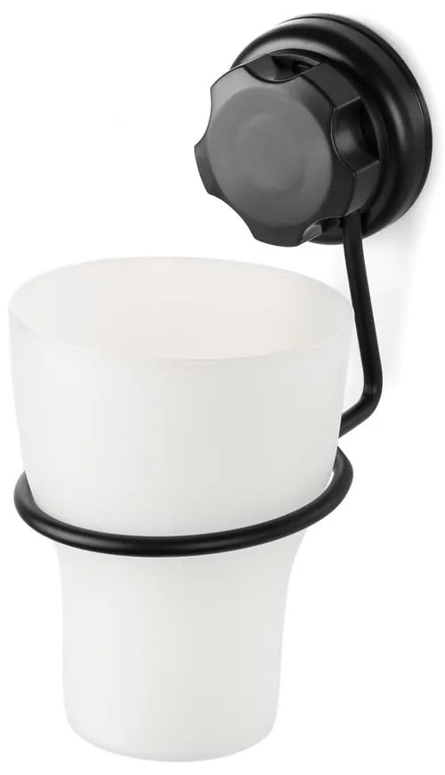 Fekete öntapadós fém fogkefetartó pohár Bestlock Black  Compactor