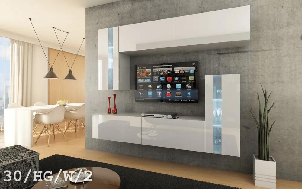 Prince Symetric CONCEPT 30 nappali bútor szett magasfényű fehér (219cm)