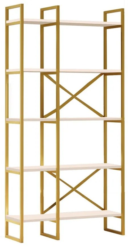 Fehér-aranyszínű polcos állvány 87,5x175 cm Monica Kalune Design