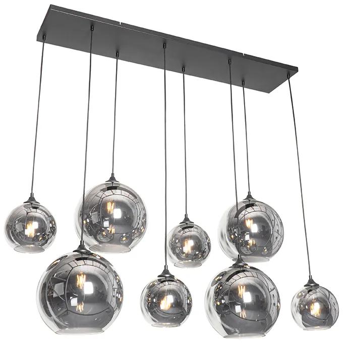 Art Deco lógólámpa fekete füstüveggel 8-lámpás - Sandra