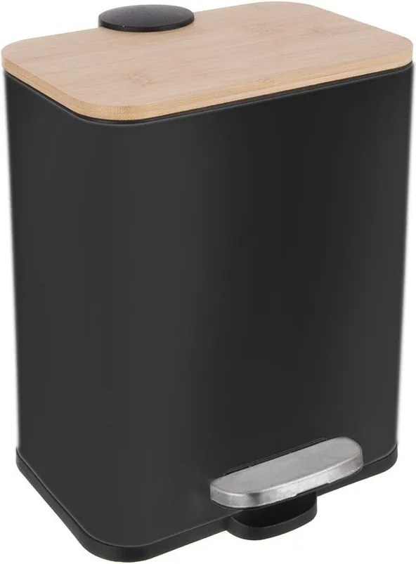 Fekete rozsdamentes acél pedálos szemetes 5 l Black  Orion