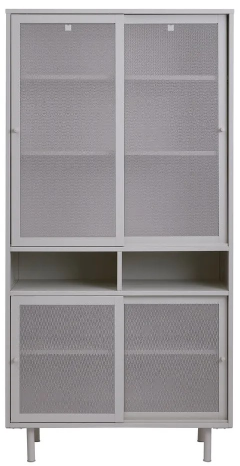 Szürke fém szekrény tolóajtóval 90x180x40 cm Veep Unique Furniture