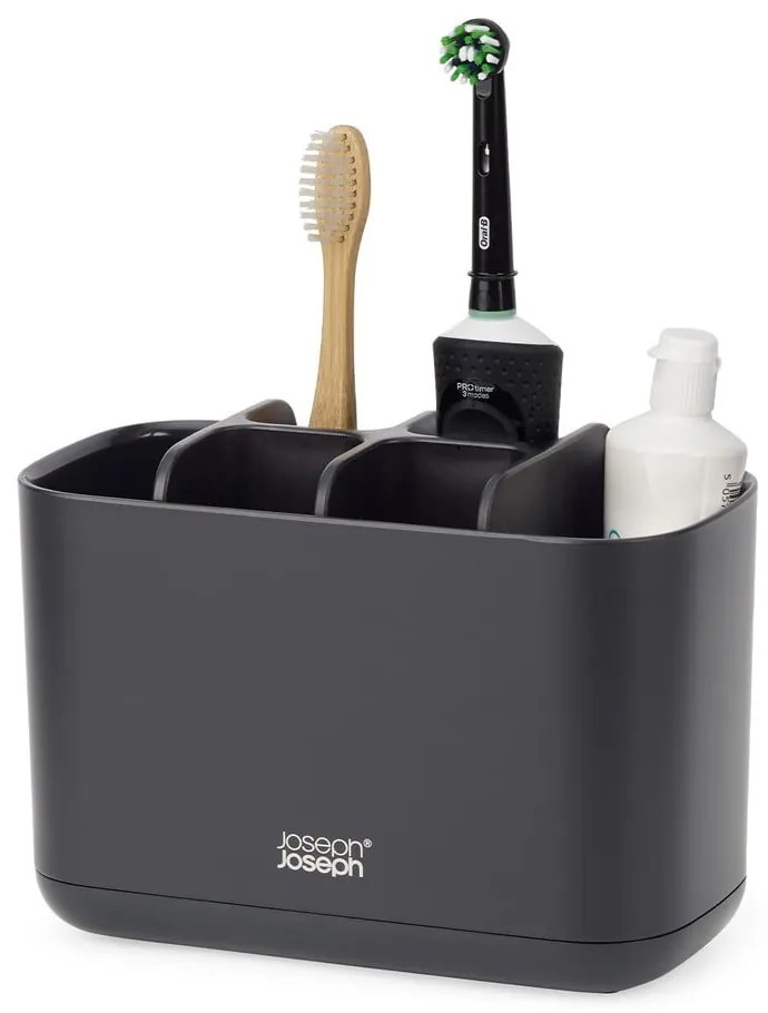 Fekete műanyag fogkefetartó állvány EasyStore  Joseph Joseph