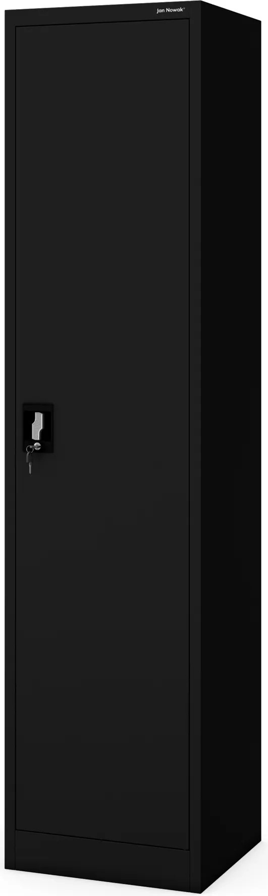 ALEX irodai irattároló fémszekrény, 450 x 1850 x 400 mm, fekete